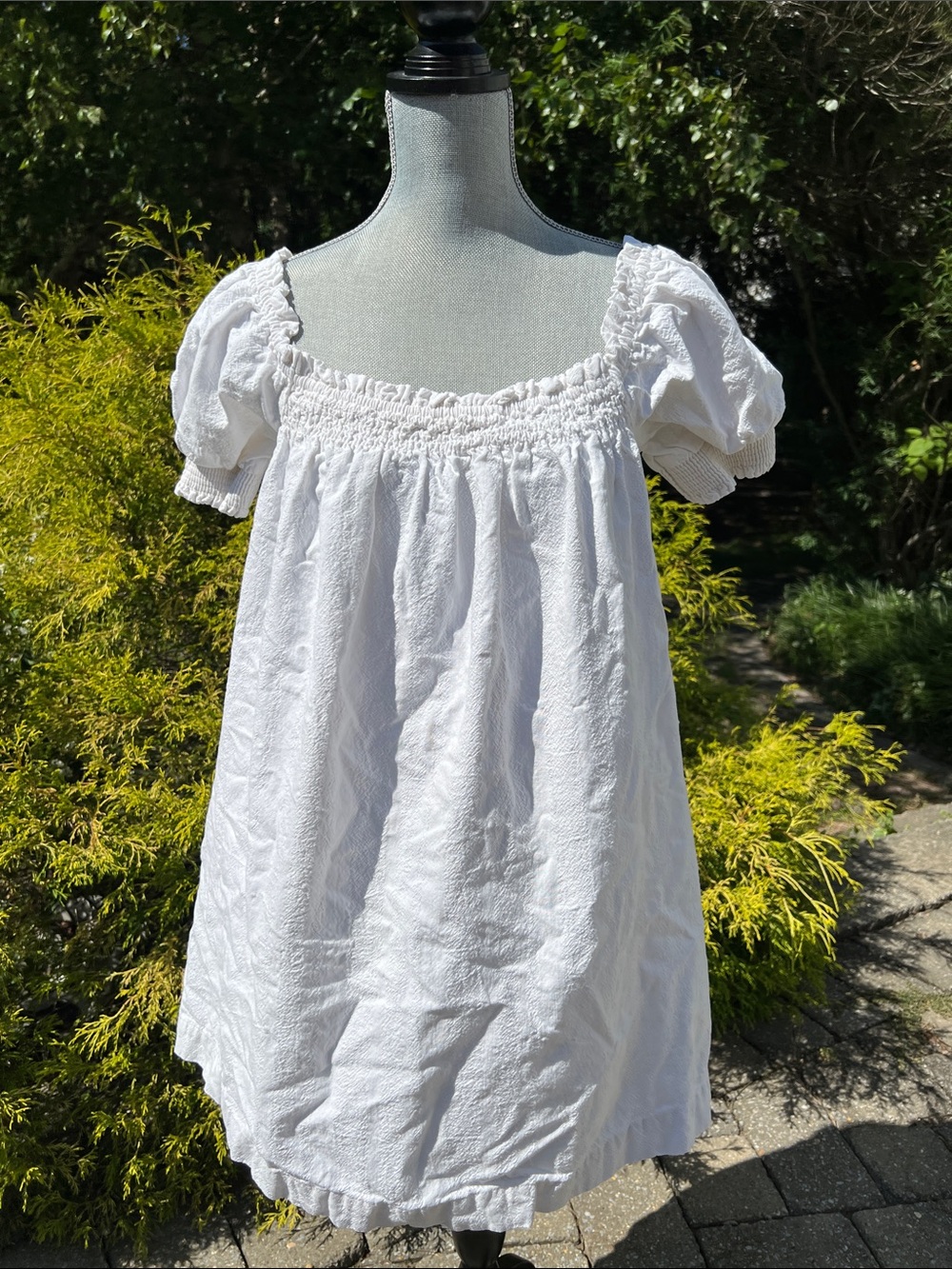Free People White Puff Sleeve Mini Dress / Tunic Top Size XS
